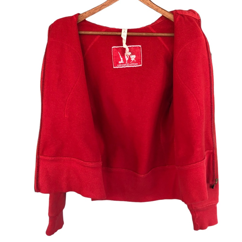 Lululemon Athletica Canada Scuba Hoodie Size 8 Red White Jacket Rare HTF - Picture 9 of 11